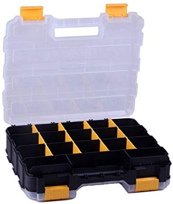 Snowflyk Toolbox/Tool Case 12 Inch Toolbox Organizer Double-sided Open Plastic Portable Parts Tool Box Tool Organizer S