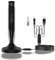 CHAKOOS Indoor TV Aerial with Amplifier – Freeview HD/DVB-T2 Signal Booster, Magnetic Base, 3 m Coaxial Cable, VHF/UHF 470–862 MHz, Low-Noise Amp + 4G/5G Filter, Compact Design