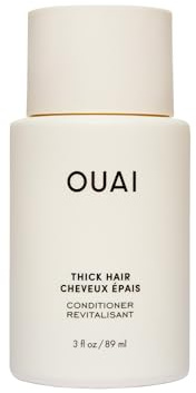 OUAI Thick Hair Conditioner Reisegröße – Conditioner für trockenes, frizziges dickes Haar mit Keratin, Eibischwurzel, Sheabutter & Avocadoöl – paraben-, phthalat- & sulfatfrei (89 ml)