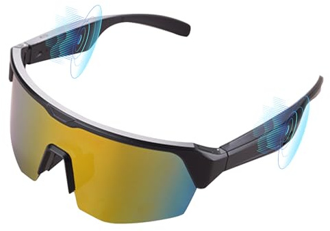 OBEST Gafas de Ciclismo Inteligentes con Bluetooth, Audio Estéreo Inalámbrico, Cancelación de Ruido, Respuesta de Un Clic, Protección UV, Navegación por Voz, Adecuadas para Alpinismo, Esquí y Carrera