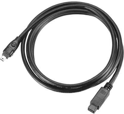 sourcing map Cable adaptador IEEE 1394 de 1,8 m, 4 pines macho a macho de 9 pines 800 Mbps, convertidor de datos para DV, cámara digital, color negro