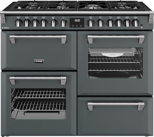 Stoves Richmond 110cm wide Dual Fuel Range Cooker with Gas Hob - Anthracite - A/A/A Rated