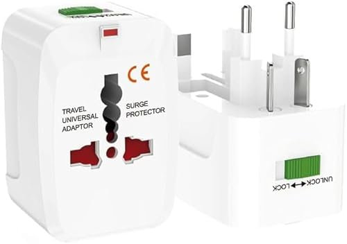 AntDau71® Adattatore Universale da Viaggio – Compatibile con Prese EU, UK, USA, AUS, CN – 250V 6A – Presa Internazionale per Oltre 150 Paesi – CW962