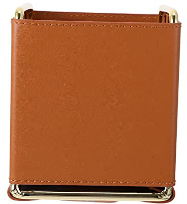BCOATH 1 Unid Caja De Almacenamiento De Placas De Hierro Tenedor De Cuero Impermeable Sundries Organizador Marrón