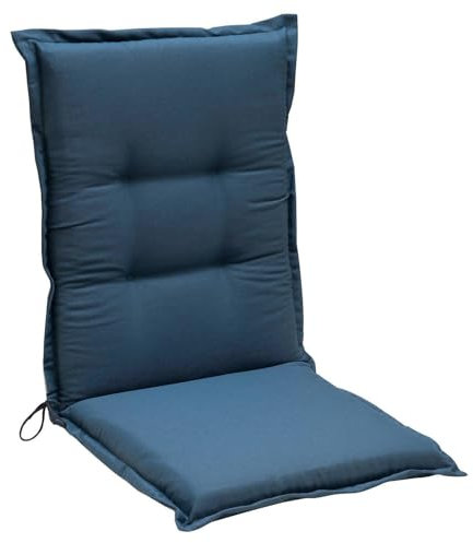 Generisch Gartenstuhlauflage - 50 x 108 cm - Hellblau - Polyester - Mittellehner - mit Stehsaum