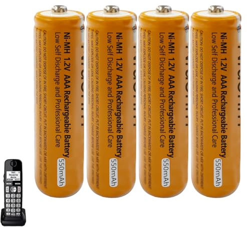 Batterie ricaricabili AAA per Panasonic Gigaset, 550 mAh, 1,2 V, Ni-MH Pile Ricaricabili per telefono senza fili - confezione da 4