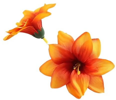Générique Lot de 10/20 têtes de Fleurs artificielles de 9 cm for décoration de Maison, Mariage, Mariage, Fausses Fleurs, Bricolage, Couronne, Cadeaux, Accessoires(Orange,20Pcs)