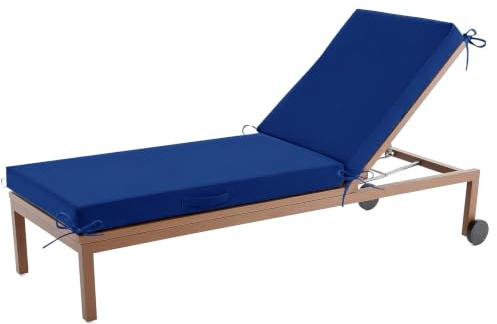 Aocase CojíN Impermeable para Tumbona, Cojines para Tumbona De Exterior, CóModos Cojines para Tumbona, Funda ExtraíBle con Cremallera para Tumbona De JardíN,Dark Blue,193x56x5cm