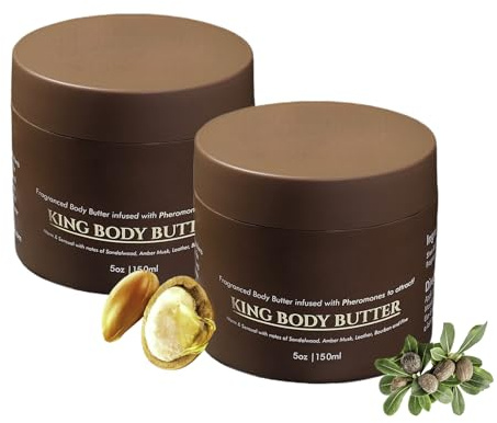 2 Stück Body Butter Für Männer, Körperbutter Mit Kölnischwasser, Hautpheromon Feuchtigkeitsspendende Körperbutter, Shea butter Körpercreme Für Trockene Haut