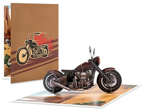 YingMengZhiGe Geburtstagskarte Motorrad Geschenke Für Männer,Geburtstagskarte Mann,geburtstagskarte Pop Up Karte Geburtstag,Motorad Karte,Geldgeschenk Motorrad,3D-Grußkarte