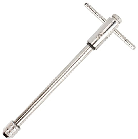 Bestgle Windeisen-Ratsche Lang M3-M8, Verstellbarer T-Griff, mit Gleitgriff | Hand-Gewindeschneider-Satz, Tiefloch-Bohrung, Umkehr-Mechanismus, Metrische Gewindebohrer, für Handwerk, Robuster Stahl