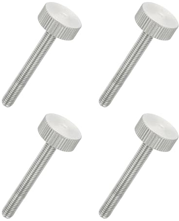 QUARKZMAN 4 Stück Edelstahl Rändelschrauben M5x40mm, Flachrundkopf Rändelschraube mit Vollgewinde, Rändelkopf Handschrauben Set für Industrie Haushalt Mechanische Teile Elektronische Geräte