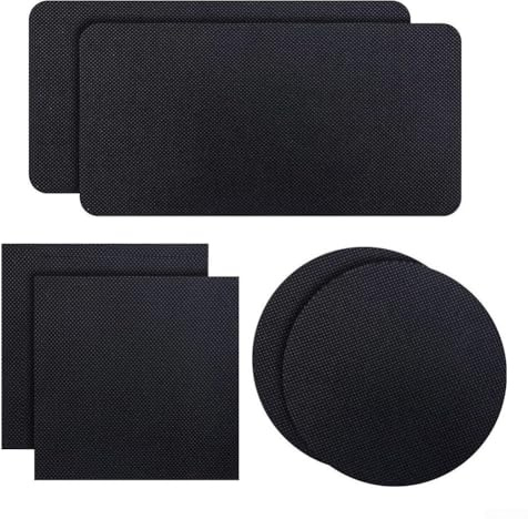 Rehoetom Selbstreparatur-Set, 6 Stück mit 3 Stilen (rechteckig, quadratisch, rund), Gummi + Polyester, wasserdichte Flicken für aufblasbare Sprungmatte, schwarz