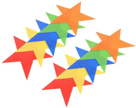 GARVALON 10 Segnalini Marcatori a Stella per Allenamento Agilità Accessori per Marcatura Campo Sportivo Dischi Piatti Direzionali per Uso Indoor e Outdoor Set 10 Pezzi Colorati per