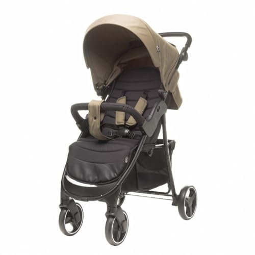 Rapid kinderwagen buggy bis 22 kg, kompakter buggy, klein, leicht und stabil, amortisierte Räder (Mokka)