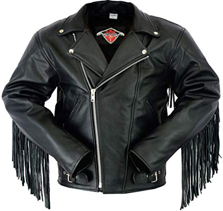 Texpeed Chaqueta chopper Borla de moto de cuero para hombre - Brando chaqueta de motociclista touring con protecciones originales CE (EN 1621-1) tamaños