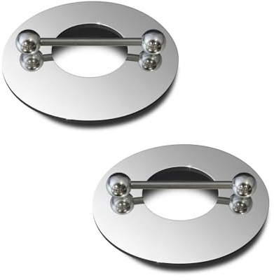 Fly Style Nippelpiercing Chirurgenstahl 316 L - 12 mm Öffnung - BDSM Schmuck - Nipple Piercing/Brust Piercings aus Edelstahl, Außendurchmesser:35mm