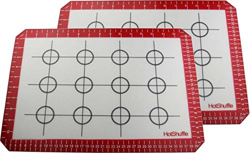 HotShuffle Pro Non-Stick Reusable Fibre Glass Silicone Large Baking Mat (40cm x 28cm) - 2 Pack