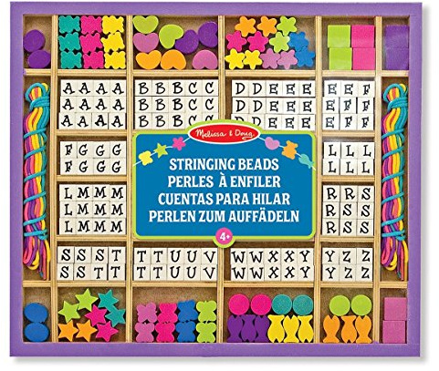 Melissa & Doug Fädel-Kreativset (mit Holzperlen, -buchstaben, -formen)