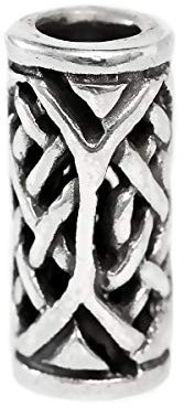 NKlaus 2x 925 Sterlingsilber Silber Keltische Gothic Bart Haarschmuck Perle Alanna groß 40335
