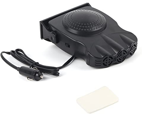 Qiilu chauffage de voiture sur allume cigare Dégivreur antibuée de pare-brise de voiture 12V 150W, ventilateur de chauffage de chauffage de véhicule