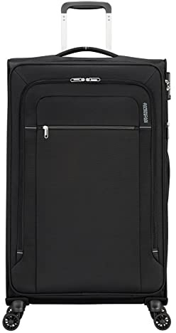 American Tourister Crosstrack - Spinner L, Erweiterbarer Koffer, 79 cm, 109,5/119 L, Schwarz/Grau (Black/Grey)