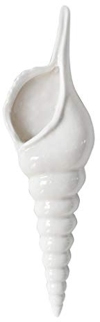 haoyuestory Vase en forme de coquillage blanc - Élégant vase à fleurs en céramique pour décoration de la maison.