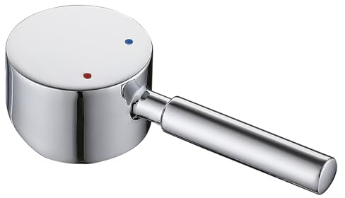 RXXR Wasserhahnhebel für 40 mm Wasserhahn-Kartusche, heiße und kalte Wasserhahngriffe, Einhebel für Küche, Bad, poliertes Chrom