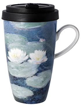 Kaffee to go Becher, SEEROSEN AM ABEND Claude Monet 500ml Goebel Porzellan