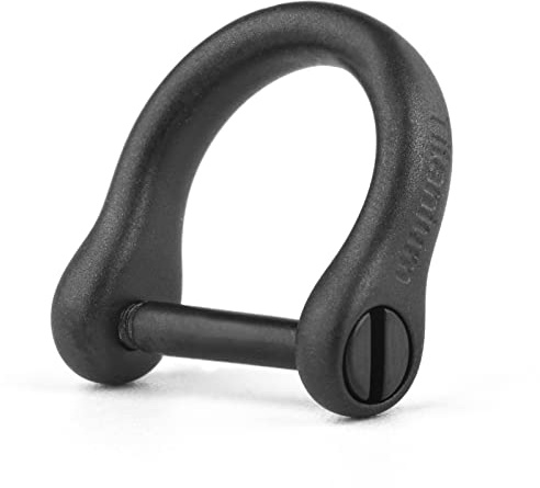 FEGVE Small Titanium Key Ring with Screw Shackle - Car Fob Keychain Heavy Duty Strong Mini Titanium D Rings -1/3 Inch/9mm (Black 1 Pack)