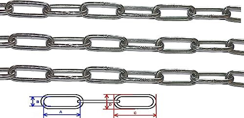 FP INOX - Edelstahl-Kette, lang, Edelstahl A2 oder A4, Meterware (Durchmesser 3 mm, Edelstahl A4)