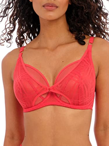 Freya Women's Fatale Underwire High Apex Bra Plunge, Chilli Red, 36F