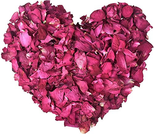 HUAPING Petalos Rosa Bañera,100g Pétalos De Rosa Secos, Naturales Petalos De Rosa para Pies Baño SPA, Real Pétalos De Flor Confeti para Decoración Bodas Fiestas Día San Valentín