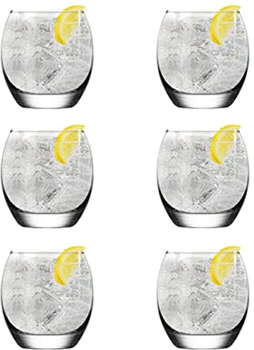 TOPUPDRINK Tumblers, Water, Juice Drinking Glasses Set of 6, Dish Washer Safe Drink Glass Set (6 x Glasses 405ML)