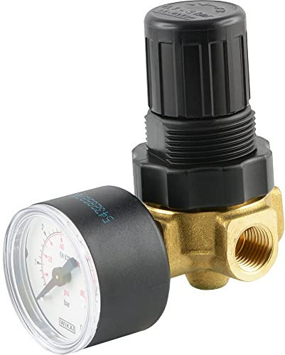 Fittingteile - Druckminderer für Wasser und Druckluft - Mini 330 l/min - Druckregler (Gewindegröße: G 1/4 - Regelbereich: 0,5-16 bar)