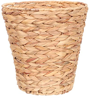 BESPORTBLE Cesta de Almacenamiento Tejida Redonda de Paja para Hogar | Hierro y Fibra Natural, Diseño Artesanal Sencillo, Ligera y Resistente al Desgaste