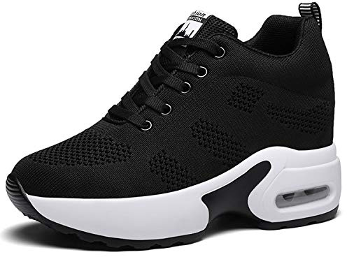 AONEGOLD Baskets Compensées Femme Chaussures de Sport Outdoor Running Course Respirant Gym Fitness Casual Sneaker Compensées 8 CM