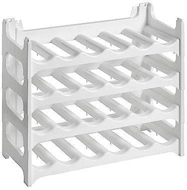 Grizzly Flaschenregal - modulares, stapelbares Design für 24 Flaschen, Weinregal Weiss