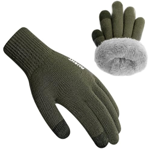 Rahhint Unisex Kinder Handschuhe Winter für Jungen Mädchen Thermohandschuhe Touchscreen Winterhandschuhe Warme Wollstrickhandschuhe mit Fleecefutter 3-15 Jahre