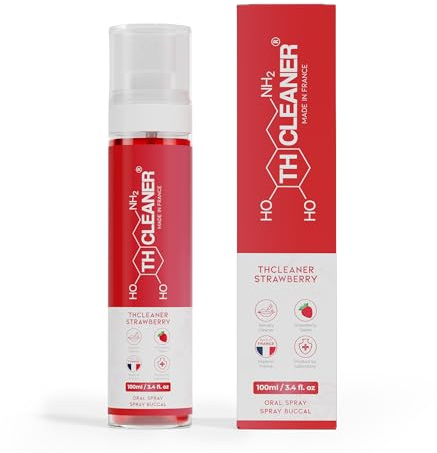 THCleaner – Anti-THC Munsprej 100 ml Jordgubb | Omedelbar Salivdetox | Rengör Saliv & Hjälper till att Eliminera Toxiner | Anti-THC Salivrengörare | Detox-spray för Saliv