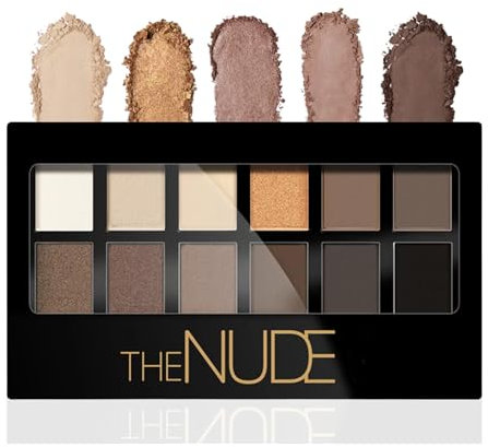 Nude Lidschatten Palette für Frauen - 12 Farben Smoky Eyeshadow Palette - Schwarz Braun Hochpigmentierte Matte Shimmer Lidschatten - Blendable Shades für Augen Make-up