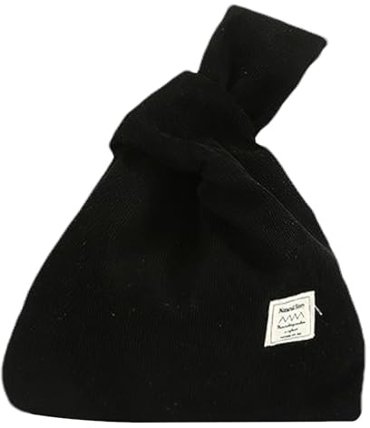 Anopo Sac à Nœuds pour Femmes Petits Velours Côtelé Sacs à Main Esthétique Mignonne Porte-Monnaie Tote Bag Noir