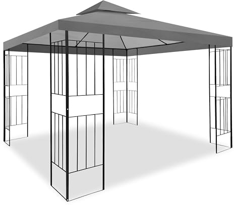 Pavillon Wasserdicht Borneo 3x3m inkl. Dach Festzelt Partyzelt (Anthrazit 07-12)