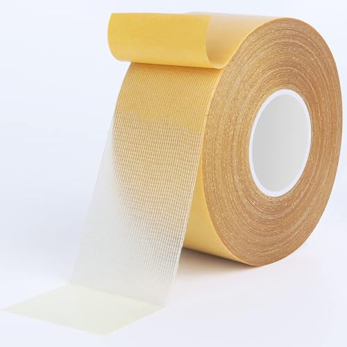 OXSAM Double Sided 3CM x 20M Long Super Strong Sticky Carpet Tape, Non-Slip Waterproof Removable Mesh Grid Tape for Hardwood Floors, Mats, Wall Hanging & Paste Decoration (20M)