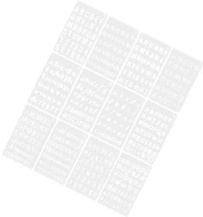 NUOBESTY 12blätter Schablone Aus Kunststoff Pet Für Alphabet-buchstaben Zahlenschablonen Zum Bemalen Malschablonen Für Bastelplastik Und Heimwerkerprojekte Sauber Und Robust Wiederverwendba
