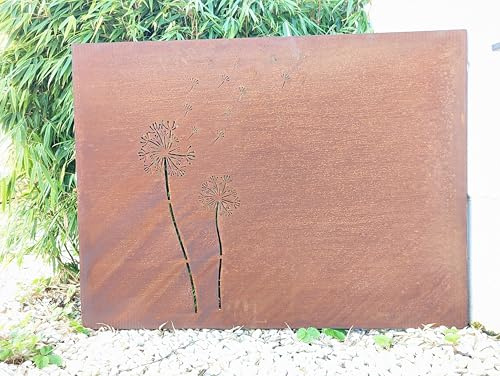 Zen Man Edelrost Sichtschutzwand Garten Sichtschutz aus Metall 1mm Rost Gartenzaun Gartendeko Rost Sichtschutzwand H75 L100cm 032097-3