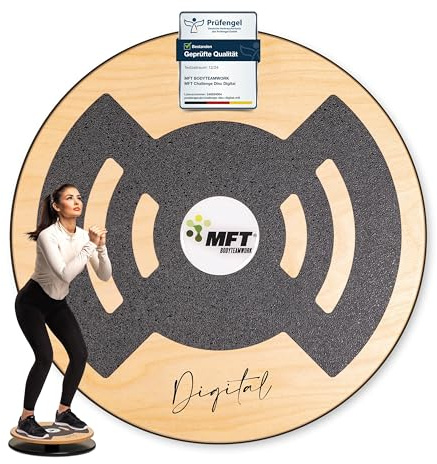 MFT Challenge Disc Digital Balance Board mit digitalem Balancesensor mit kostenloser App für Bewegung und Spaß, Premium Qualität aus Holz mit rutschfesten Belägen, Wackelbrett (made in Austria)