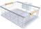 Amig - Égouttoir Graz | 42 x 31,5 x 15 cm | Acier avec Poignée en Bois | Couleur Blanc | Égouttoir avec Plateau d'Égouttage et Support pour Couverts | Capacité pour 10 Assiettes et 6 Verres