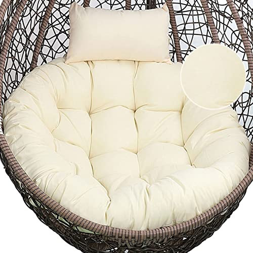 Bezug für hängende Eierstuhlkissen, weich und bequem, für drinnen und draußen, Terrasse, Garten, Schaukel, Ersatzbezug (keine Polsterung im Lieferumfang enthalten), Beige