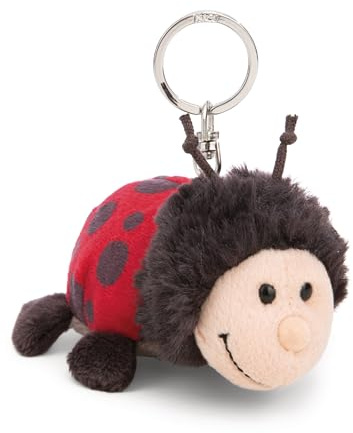 Portachiavi Coccinella Dotti-Lotti 9cm - rosso - Compagno di peluche per zaino o borsa, charm coccola con anello metallico per portachiavi | 61622